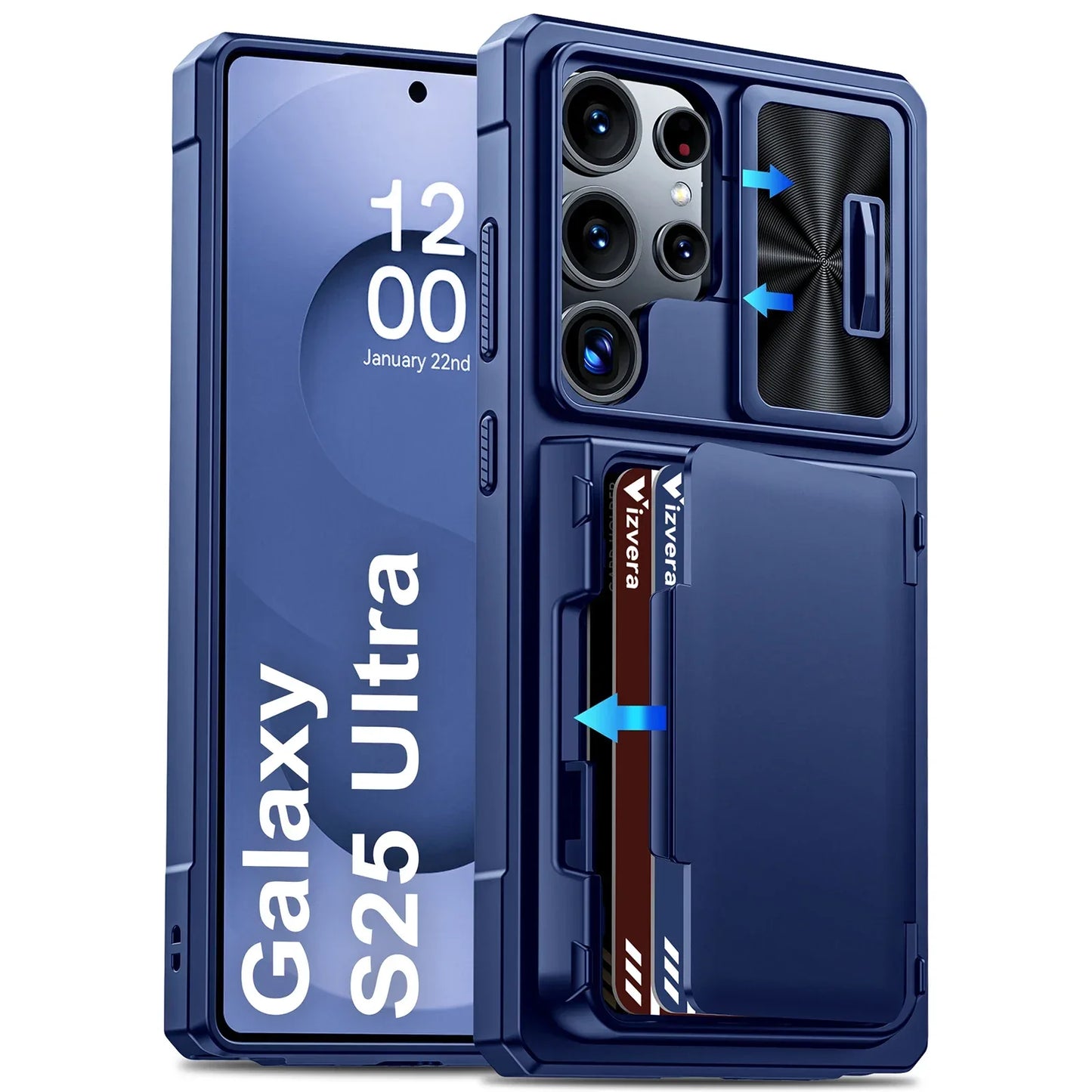 Samsung Galaxy S25 Ultra Case Wallet - Full Body Protective with Card Holder (4 Cards) Camera Cover & Kickstand for Women & Men