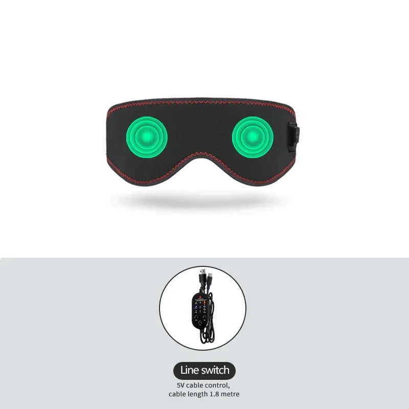 Heating Massage Eye Mask - Hot Compress Relieves Fatigue/Dark Circles, Aids Sleep, 3 Gears Heat & Vibration (For Eye Strain)