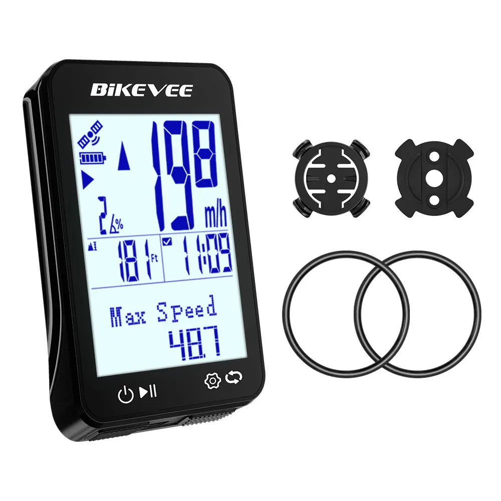 Bikevee Outdoor Riding Wireless GPS Bike Cycling Computer Waterproof With Auto Start/Stop Backlight Bracket 8 Types Multilanguage MTB Road Cycle Odometer Speedometer Stopwatch Bicycle Accessories