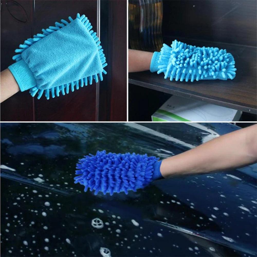 1/3/5pcs, Middle size! Microfiber Car Wash Gloves,Auto Single-Side Ultra Absorbent Car Sponge Scratch Microfiber Cleaning Tool