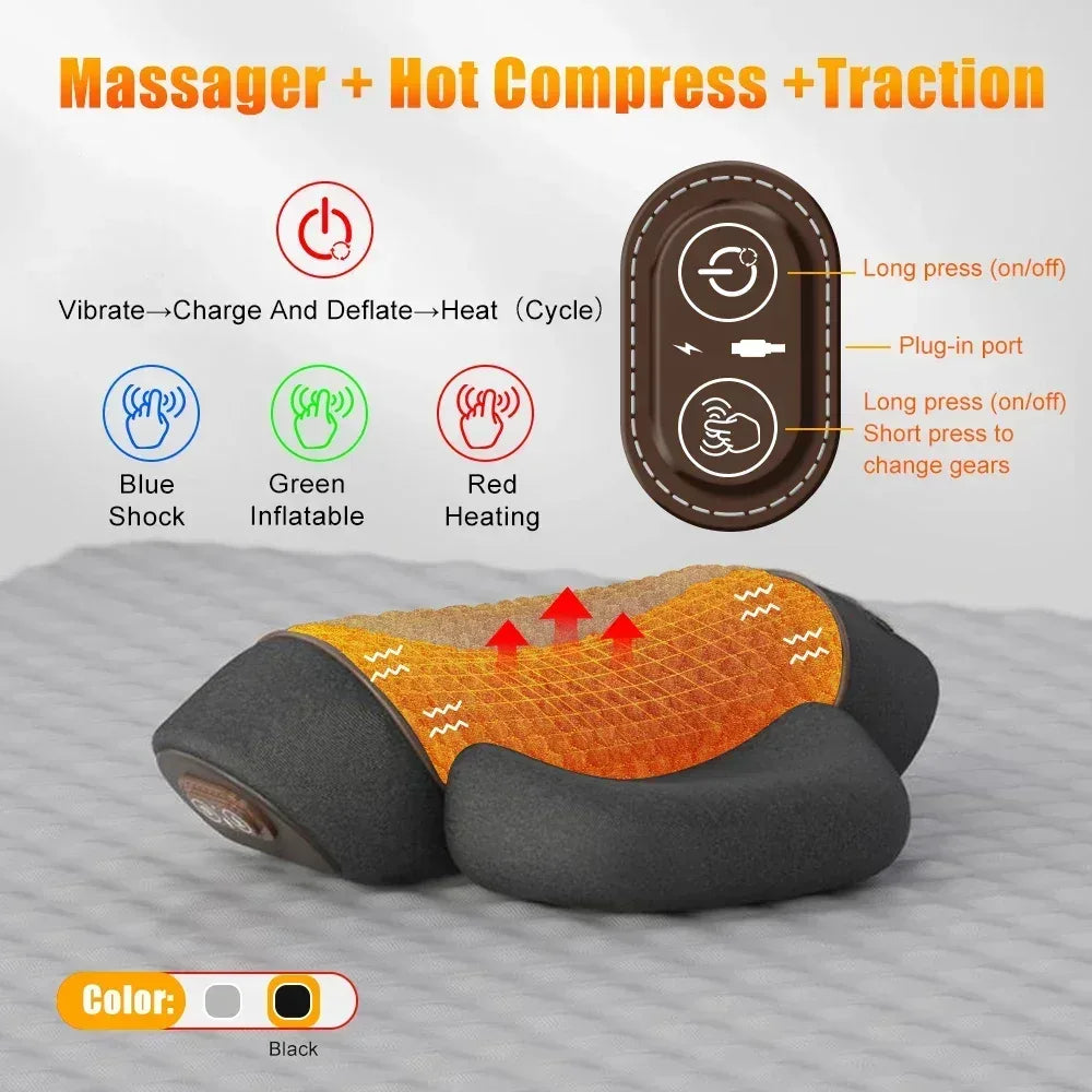 Electric Neck Massager Pillow Cervical Stretcher Heating - Urbizia