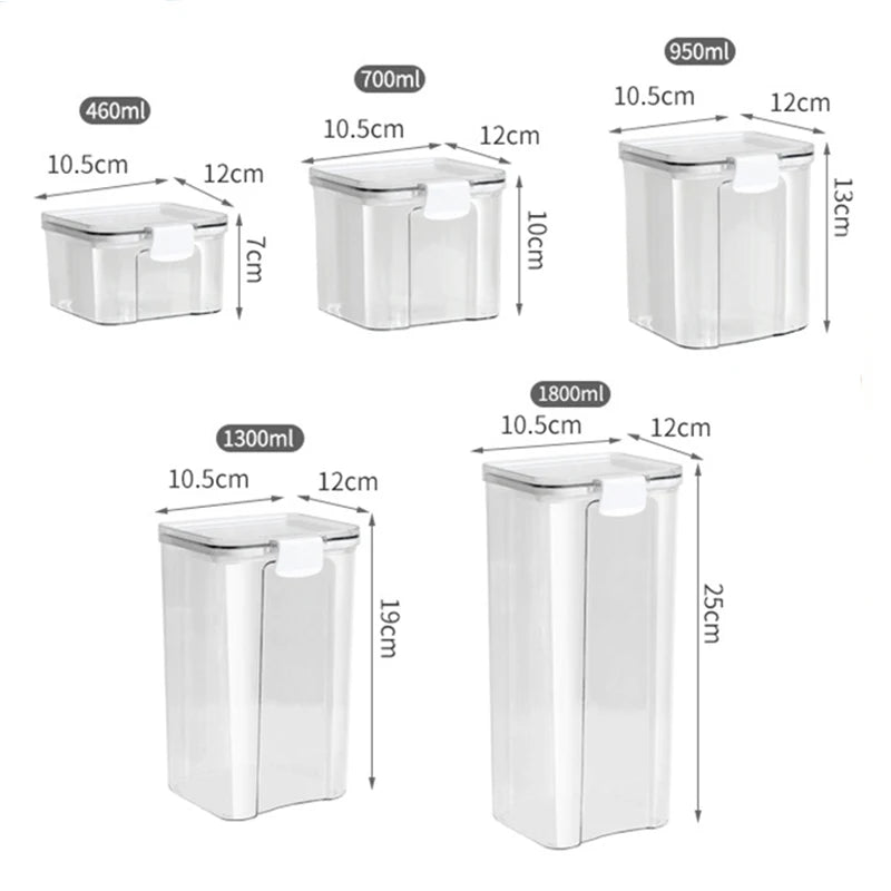 Sealed Jars Kitchen Grain Storage Organizer Large Tank Plastic Moisture-proof Storage Box Household Seasoning Jars Set 2030