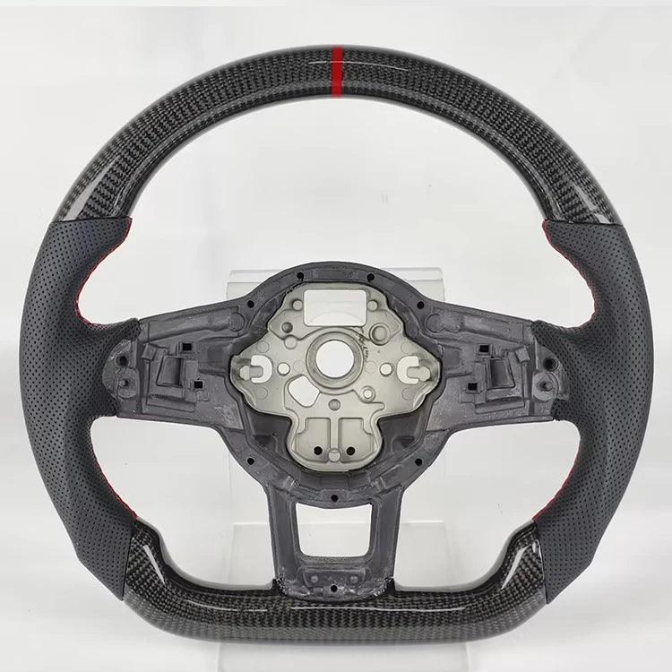 For Volkswagen Golf 7 7.5 Rline GTI GTE GLI Tiguan 2013-2019 Perforated Leather Carbon Modify Design Steering Wheel