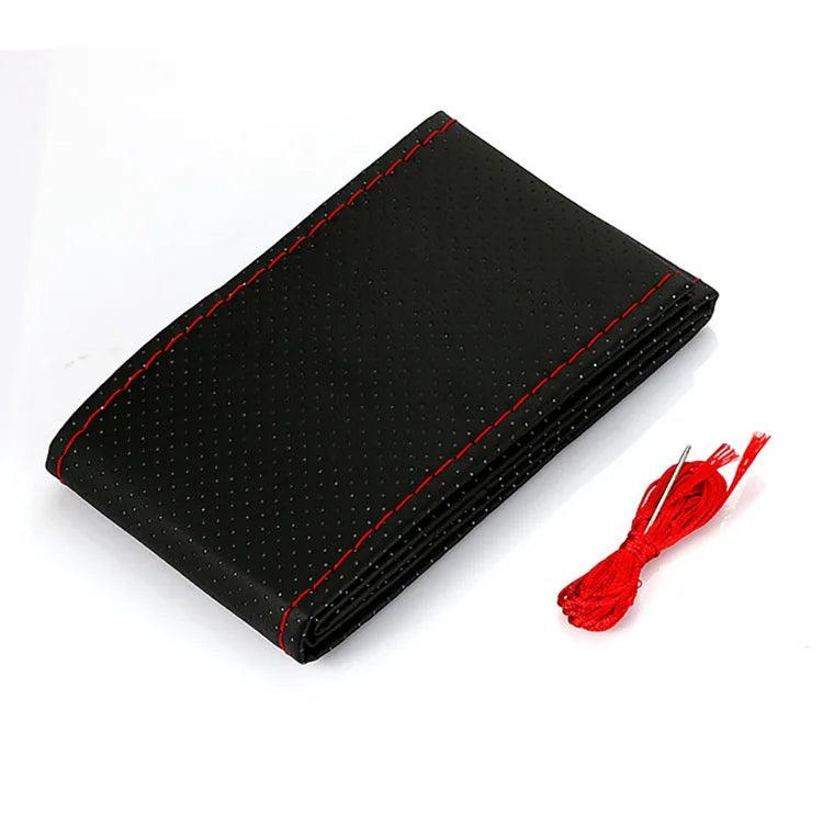 Car Steering Wheel Braid Cover Needles And Thread Artificial Leather Car Covers Suite 5 Color DIY Texture Soft Auto Accessories