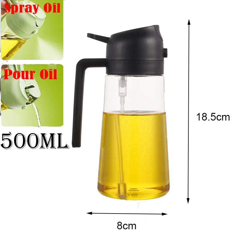 2-in-1 Oil Sprayer Bottle 500ml Cooking Spray Tool