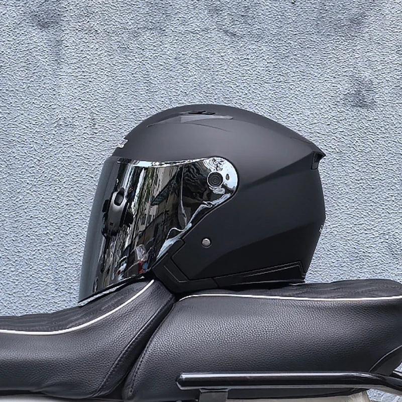 JIEKAI ABS Half Helmet with Double Lens, M–XXL