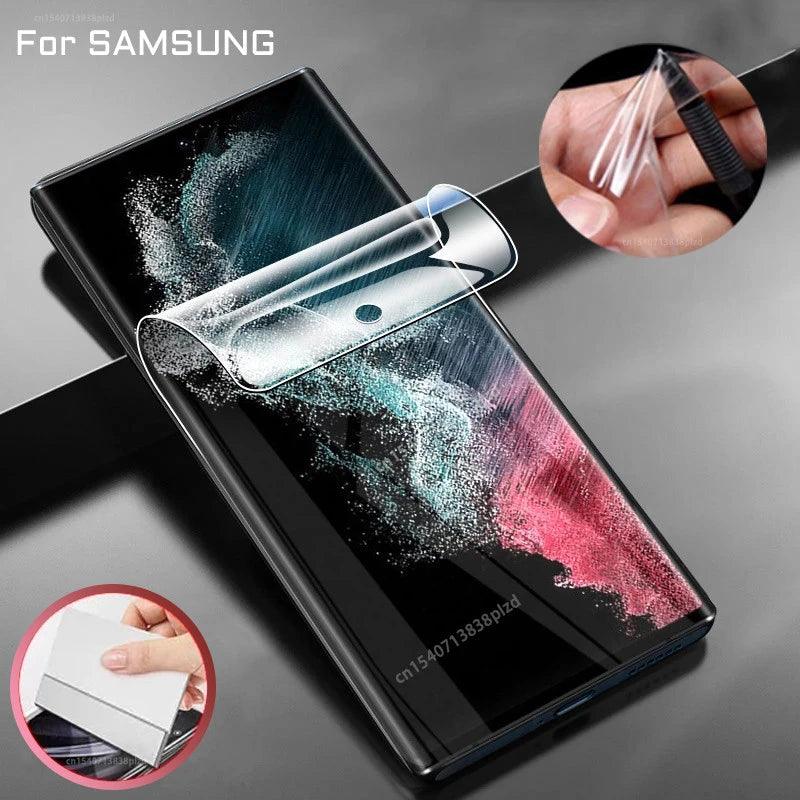 HD Hydrogel Film For Samsung Galaxy S26 S25 S24 S23 S22 S21 S20 Plus Ultra Full Cover Screen Protector A55 A35 A16 Note 20 10 5G