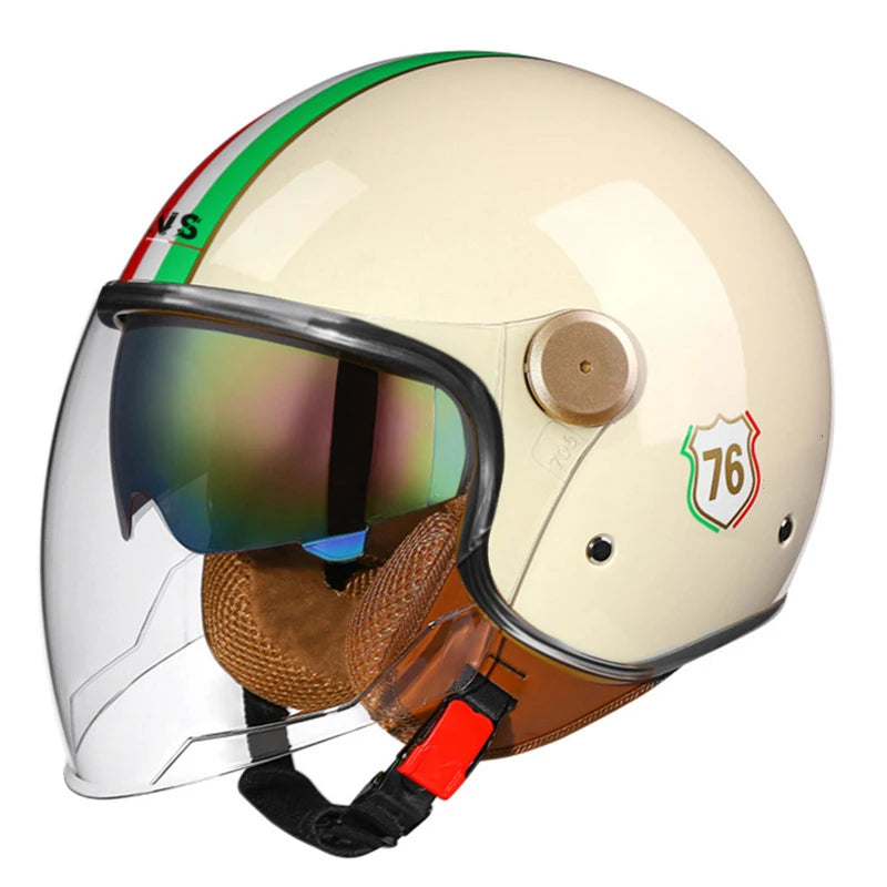 Sevs Open-Face Motorcycle Helmet with Visor