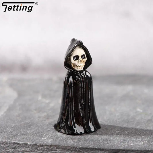 Miniature Halloween Resin Figurines – 3D Horror Raven, Tombstone, Ghost & Skull Ornaments