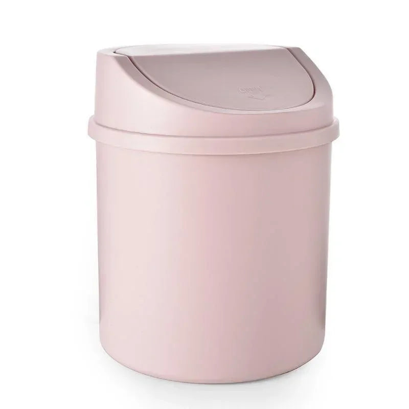 Mini Desktop Trash Can with Lid Compact Desk Bin