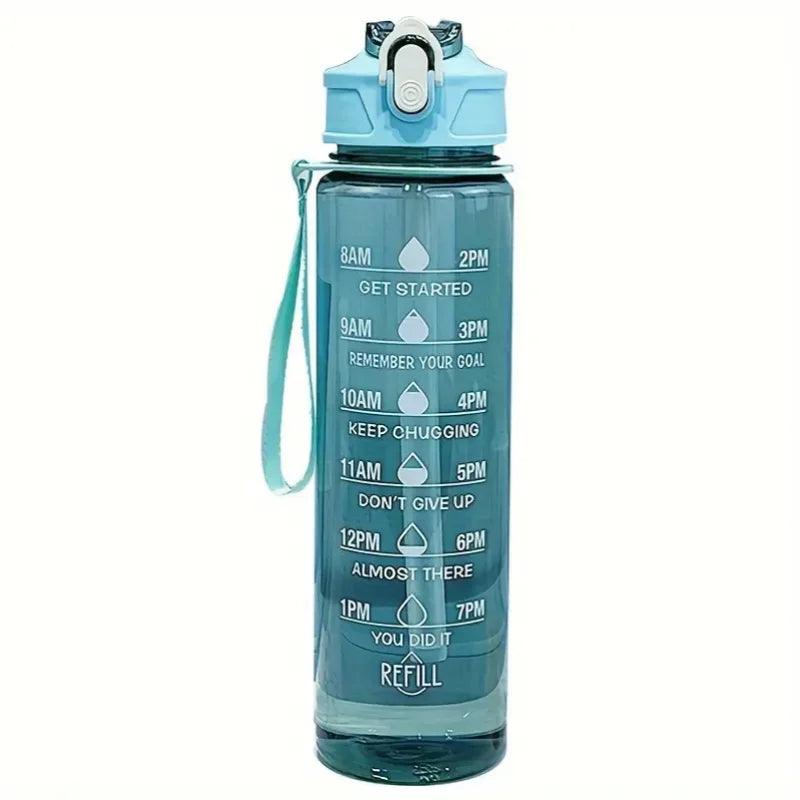 800ml Sports Water Bottle with Time Scale – Leak-Proof Plastic