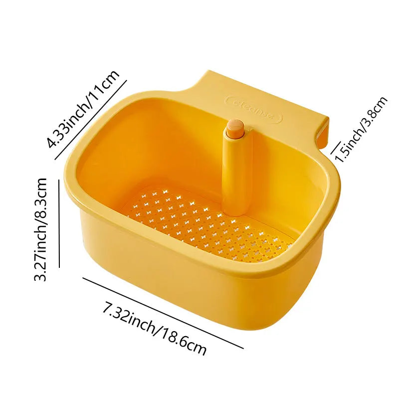 Kitchen Sink Filter Basket – One-Click Press Drain Storage Rack