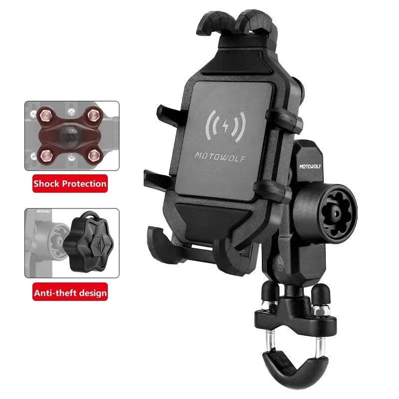 Motorcycle Wireless Charging Phone Holder Cradle 3.0 Quick Charger GPS Moto Support Cellphone Handlebar Mount for 4-7 inch Phone