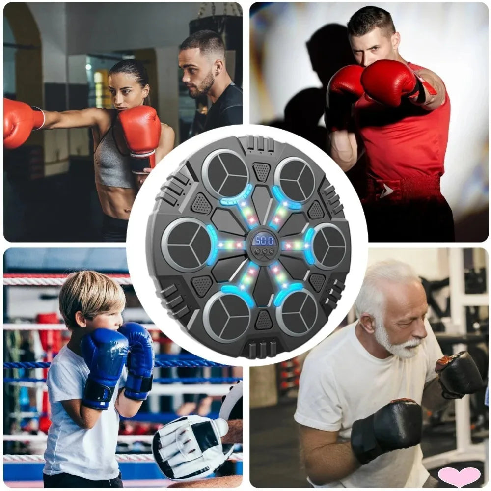 Smart Bluetooth Connection Music Boxing Machine Noise Reduction Wall Mounted Boxing Electronic Target Rhythm Lights for Home