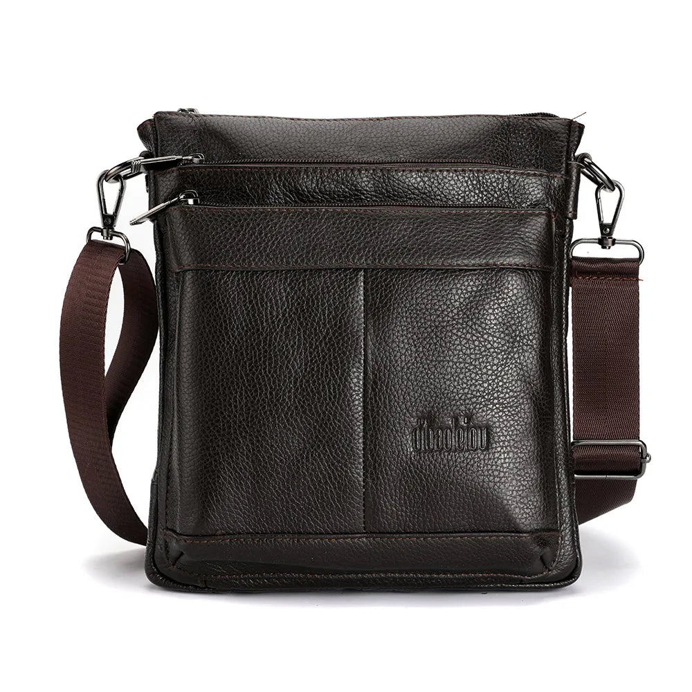 Men's Leather Messenger Bag Business Shoulder Bag Small Crossbody Bag Multi Function Messenger Bag Men's Travel Bag