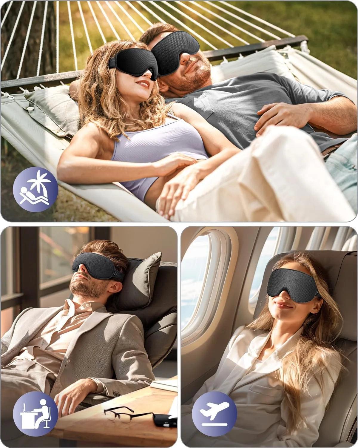 3D Blackout Sleep Mask – Soft Breathable Eye Mask