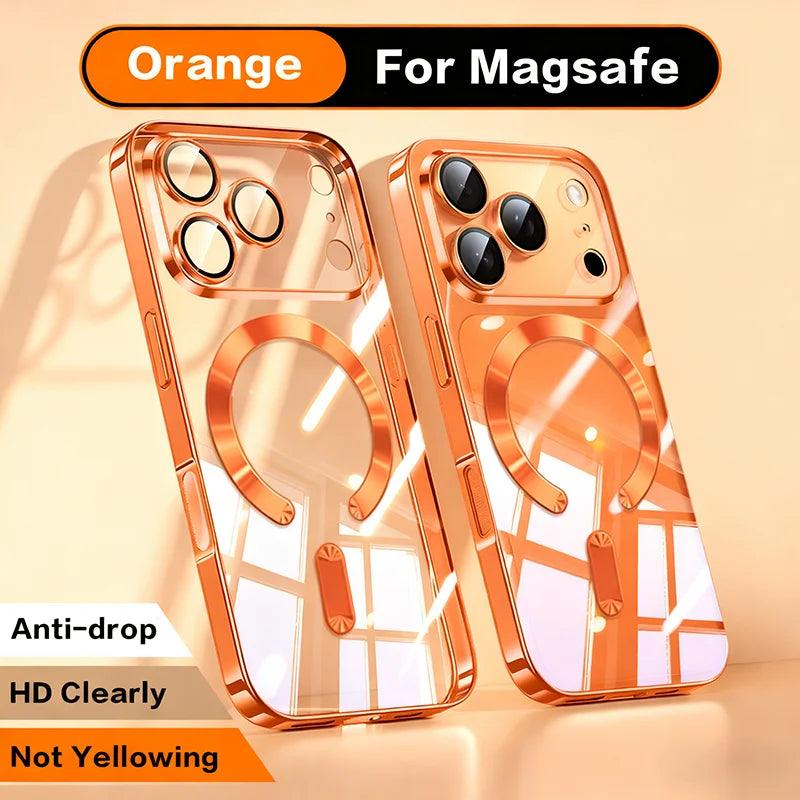 iPhone MagSafe Clear Case – Plating Soft TPU Magnetic Cover