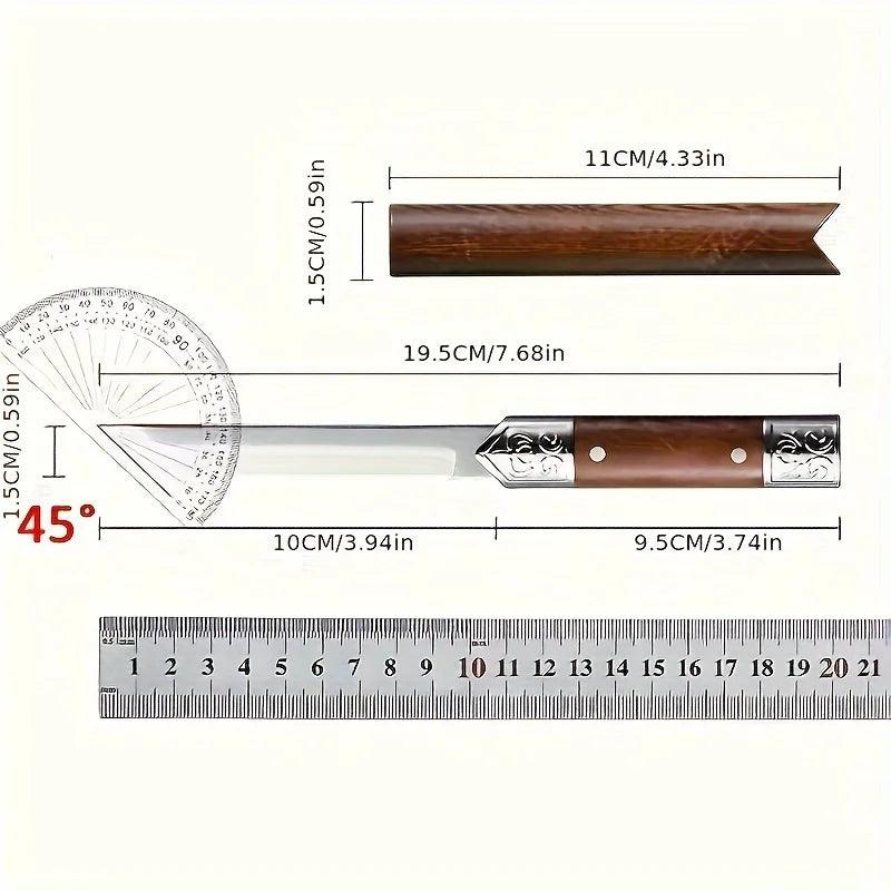 Carved Stainless Steel Portable Utility Knife – Outdoor & Kitchen