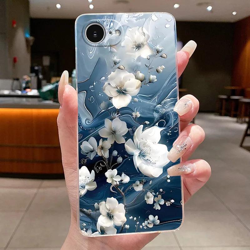 For iPhone 16e Case Clear Luxury Fashion Butterfly Flowers Soft TPU Silicone Jelly Back Cover for Apple iPhone 16e Phone Case