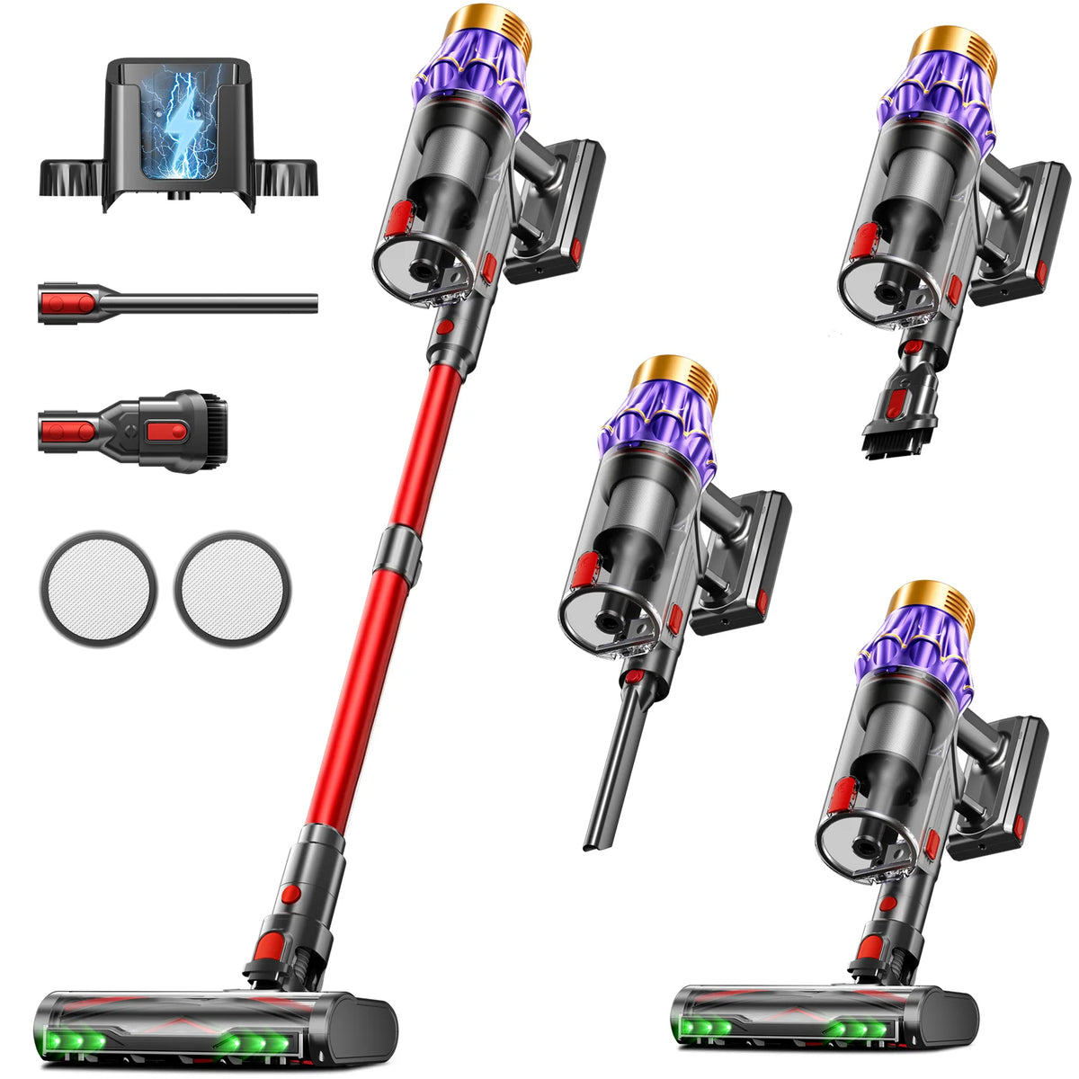 M9/Y9 NEW 80KPA 850W 80000PA Ultra-Strong Cordless Vacuum Cleaner 90 Min Long Runtime Removable Battery 6X4000mAh Smart Display