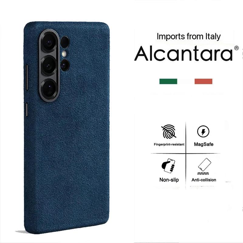 Genuine Italy Alcantara Leather Magnetic Case for Samsung S26 Ultra S26+ Plus with Magsafe Super Car Luxury Phone Back Cover