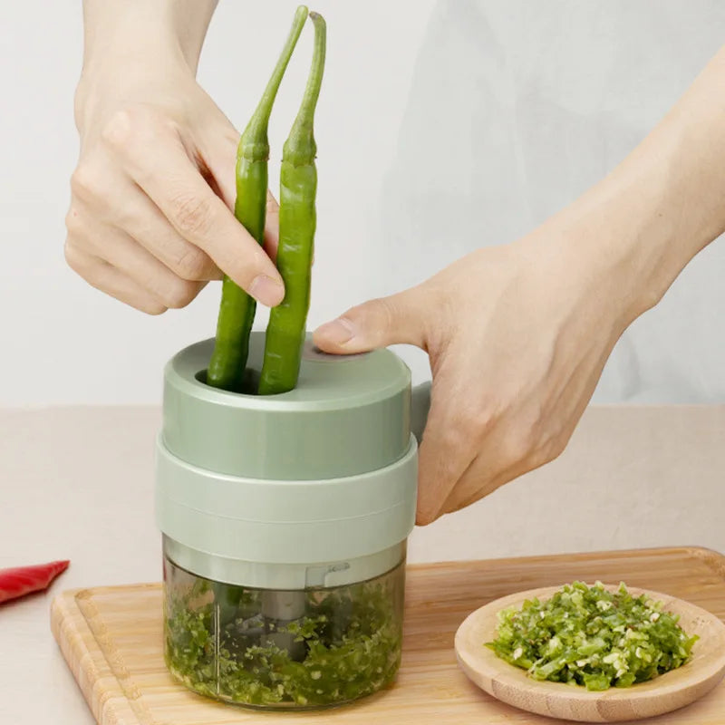 Vegetable Cutter 4 in 1 Handheld Electric Wireless Chopper & Slicer