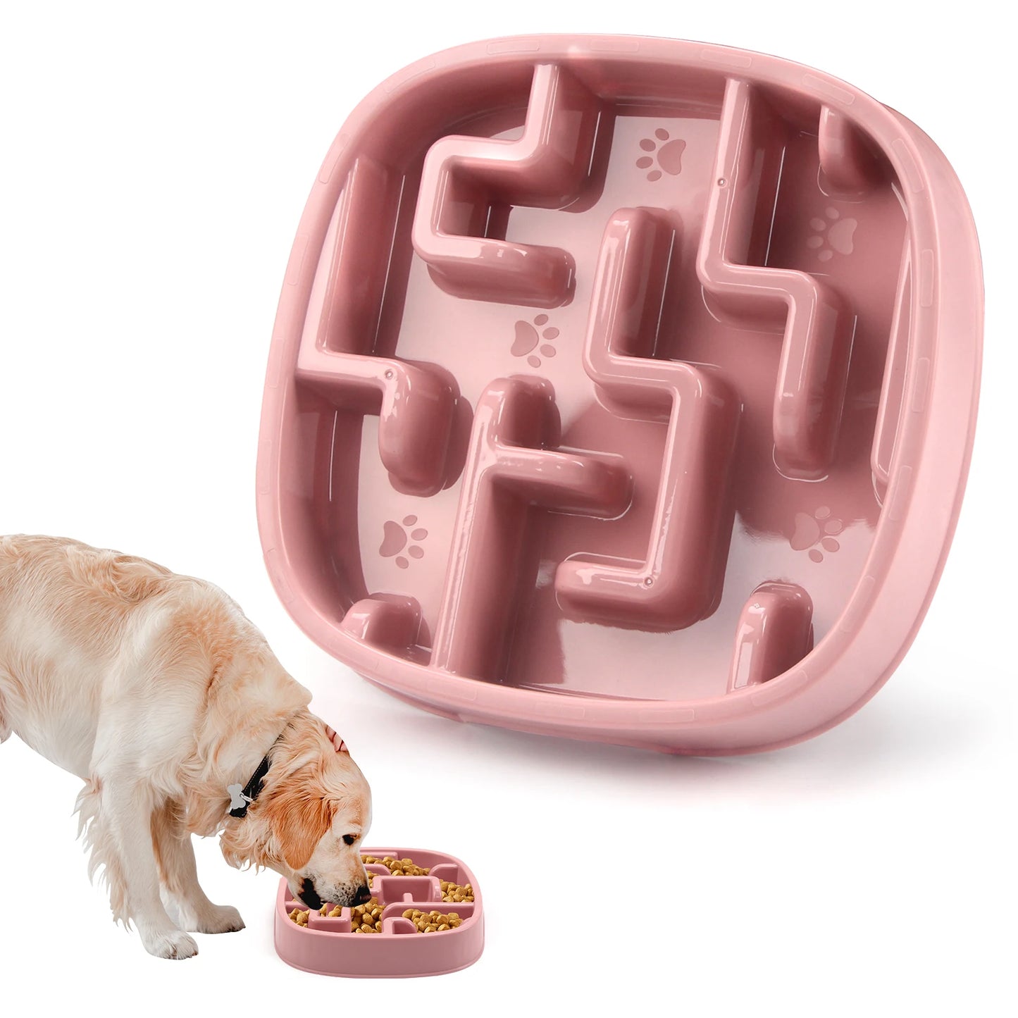 Pet Dog Slow Feeder Bowl Fun Non Slip And Anti-Gulping