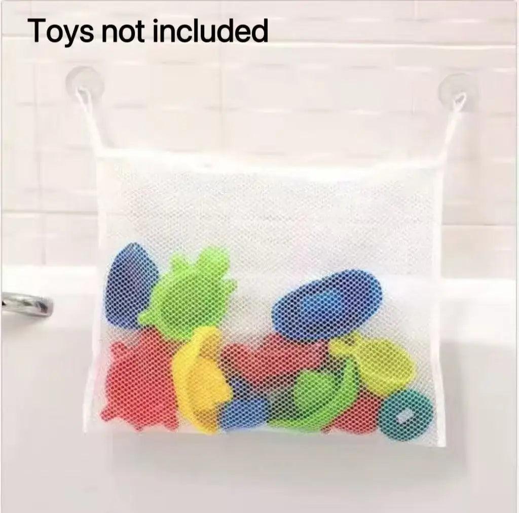 Baby Shower Bath Toys White Baby Kids Toy Storage Mesh with Strong Suction Cups Toy Bag Net Bathroom Organizer for Kids Toddlers