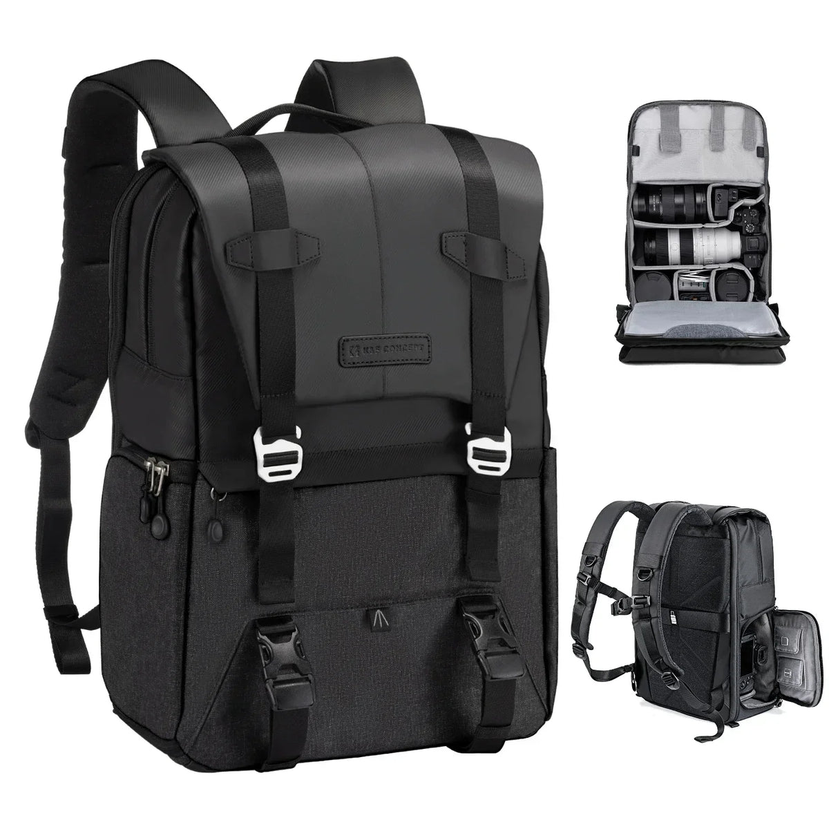K&F CONCEPT Photography Professional Camera Backpack Outdoor Travel Bag Can Carry Tripod Ergonomic Design For Sony Canon Nikon