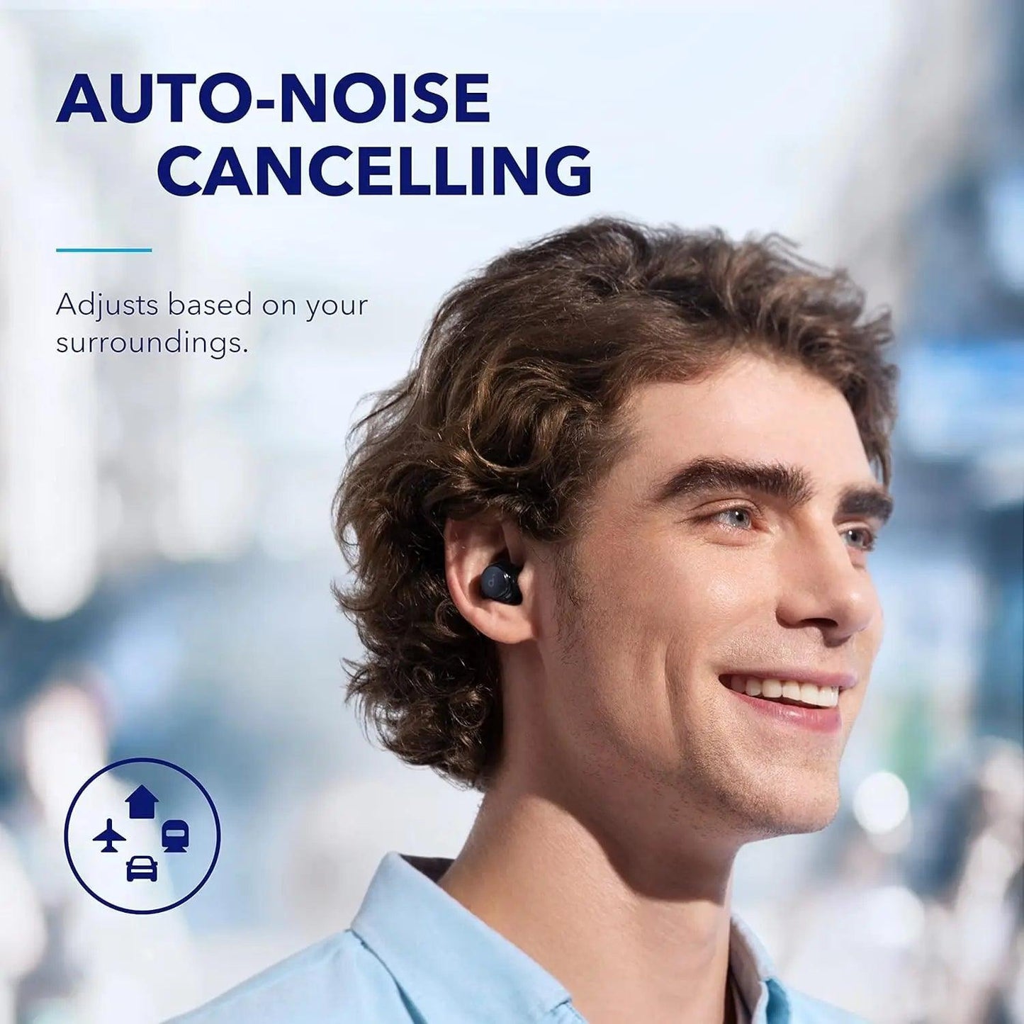 Soundcore by Anker Space A40 Adaptive Active Noise Cancelling Wireless Earbuds, Reduce Noise, Ultra Long 50H (Refurbished)