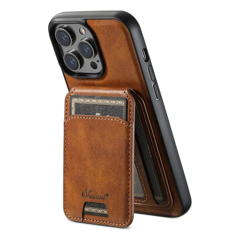 EUCAGR Magsafe Magnetic 2 In 1 Detachable Wallet Leather Case For iPhone 12 13 14 15 16 17 Pro Max Plus 16E 17 Air Holder Cover