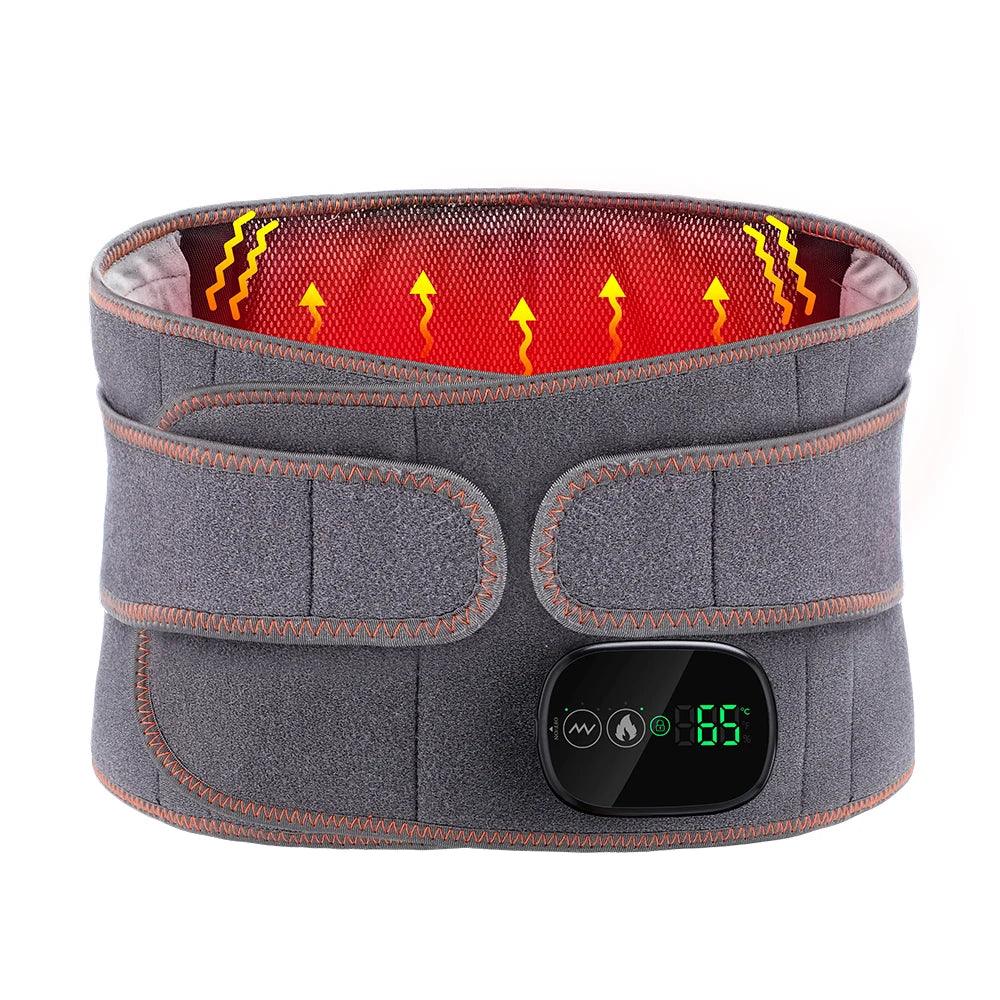 Heating Vibration Massager Belt Red Light Hot Compress Waist Support Brace Waist Back Massage Lumbar Support Belt