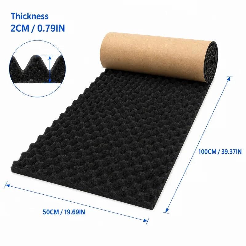 2cm thicker Self Adhesive Acoustic Foam Roll High Density Sound Absorbing Insulation Foam for Car Studio Wall Noise Reduction