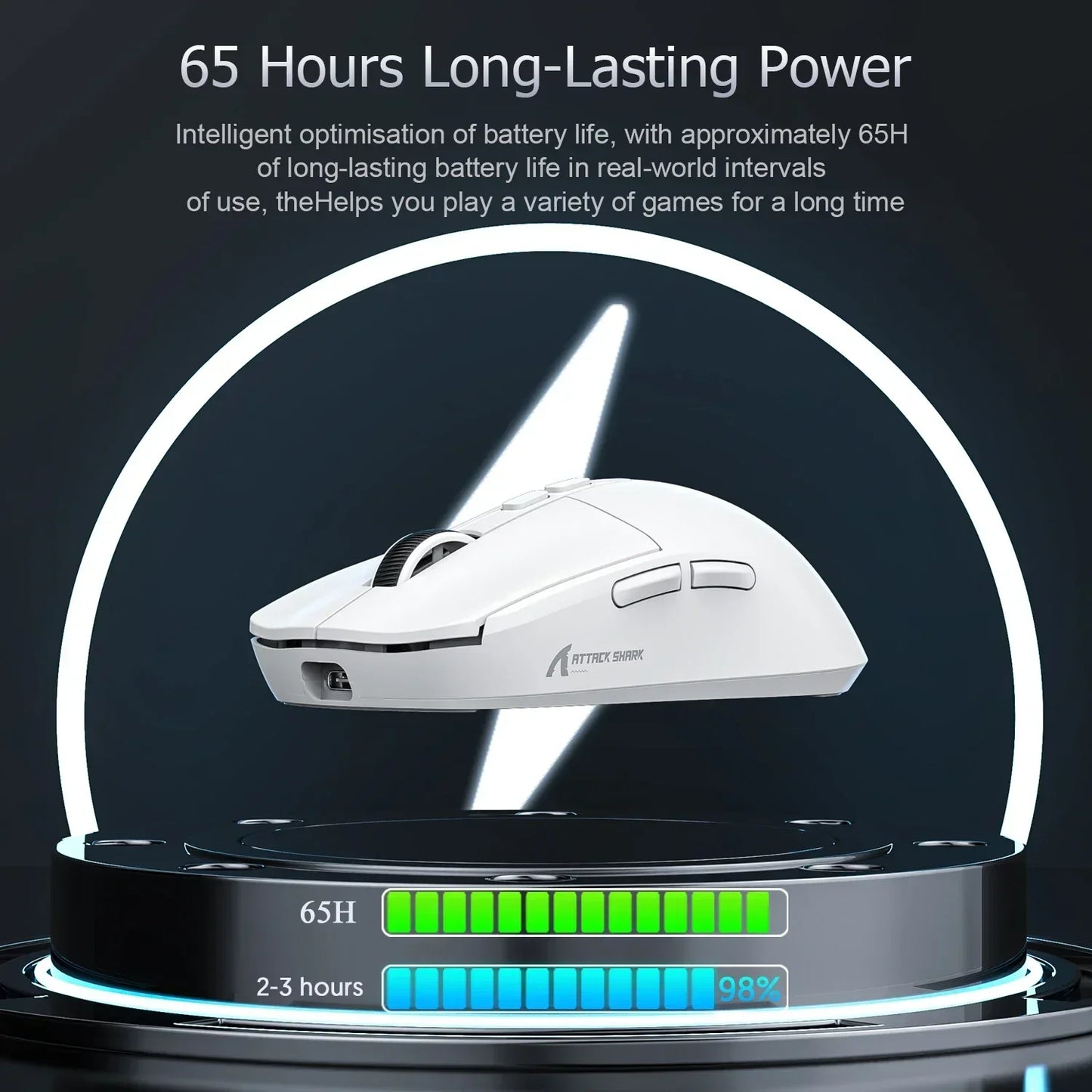 Attack Shark X6 Gaming Mouse – PAW3395 Sensor, Tri-Mode Bluetooth/2.4G, RGB Magnetic Charging Base