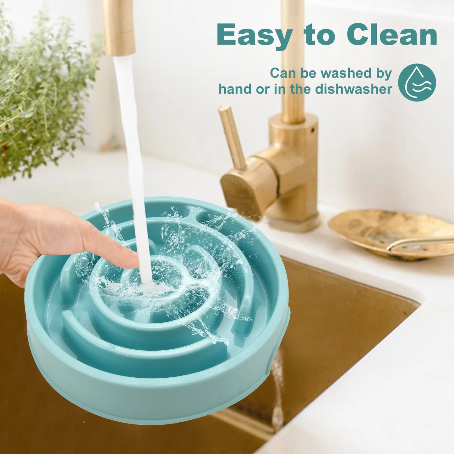 Pet Dog Slow Feeder Bowl Fun Non Slip And Anti-Gulping