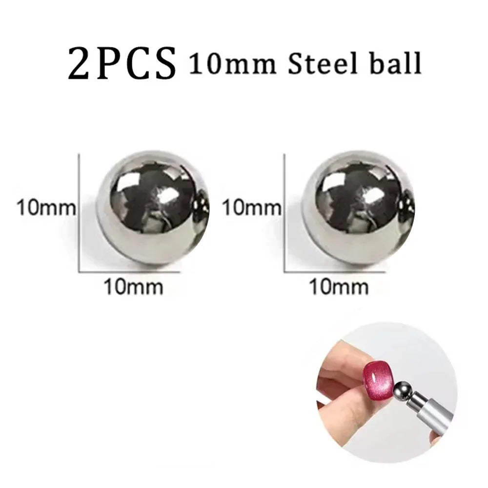 Cat Eye Magnetic Ball With Nail Magnetic Stick Tool Set Double-head Strong Magnet Pen 3D Cat Eye Gel Polish Nail Supplies