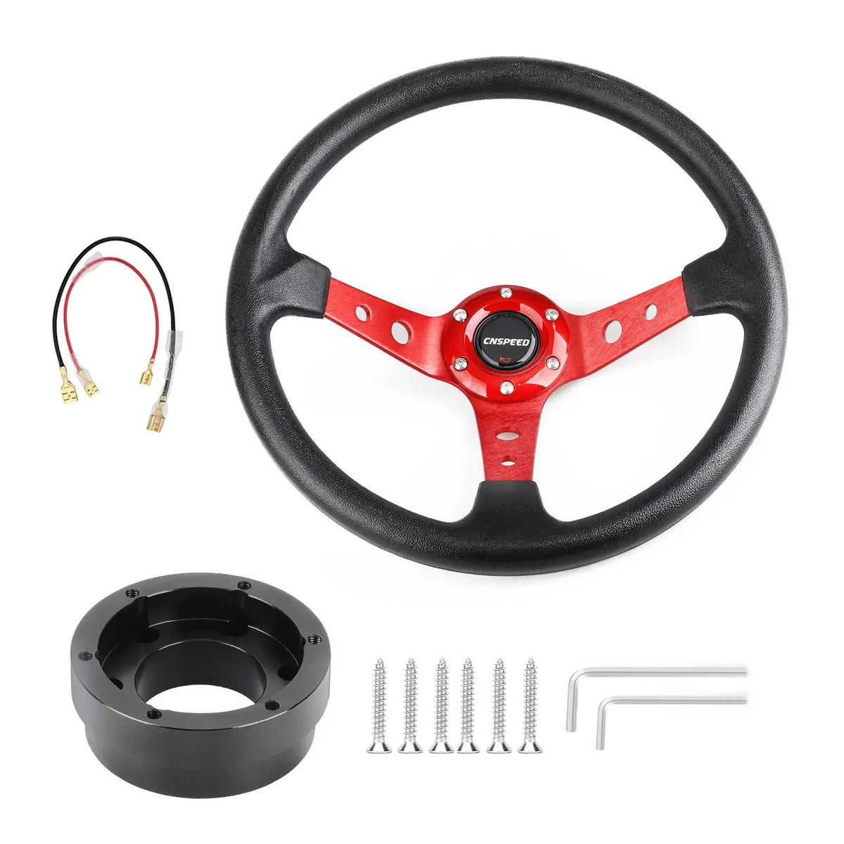 CNSPEED Auto Sport Drifting Steering Wheels 350mm 14inch With Adapter Plate 70mm PCD For Logitech G29 G920 G923 For Racing Game