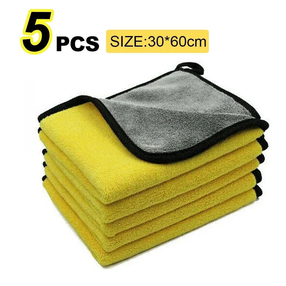 Car Wash Microfiber Towel 30x30/60CM Car Cleaning Drying Cloth Hemming Car Care Cloth Detailing Car Wash Towel - Urbizia