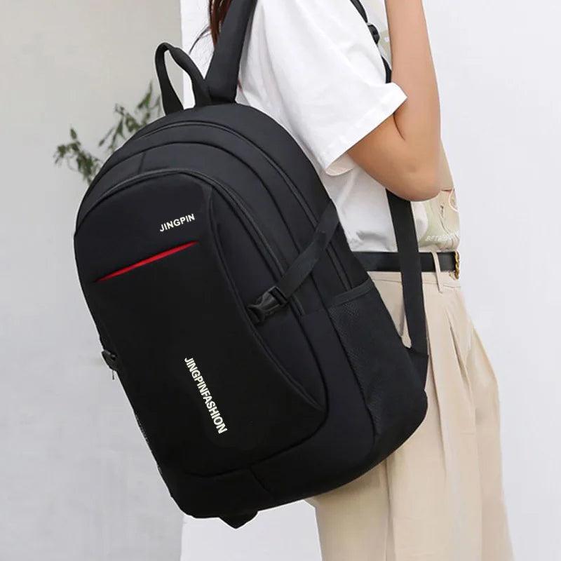 Leisure Schoolbag Women's Canvas Simple Dual-Shoulder Bag Men's Korean-style Backpack Large Capacity Middle School Student Backp