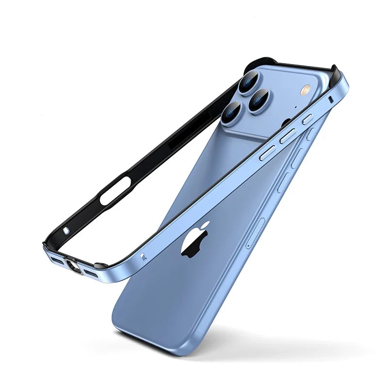Hybrid Silicone Frame Aluminum Metal Phone Case For iPhone 18 17 16 15 14 Plus 13 12 Pro Max Better Heat Alloy Slim Bumper