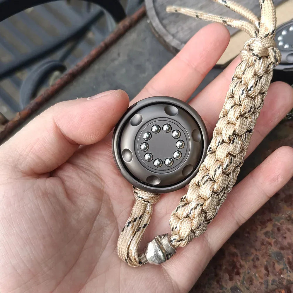 EDC metal coin fidget spinner push and pull ratchet tactile decompression fidget spinner toy pendant