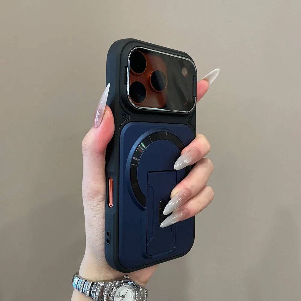 Multi-functional Invisible Dual Support Bracket Phone Case For iPhone 18 17 16 15 14 Plus 13 12 11 Pro Max Wireless Charge Cover