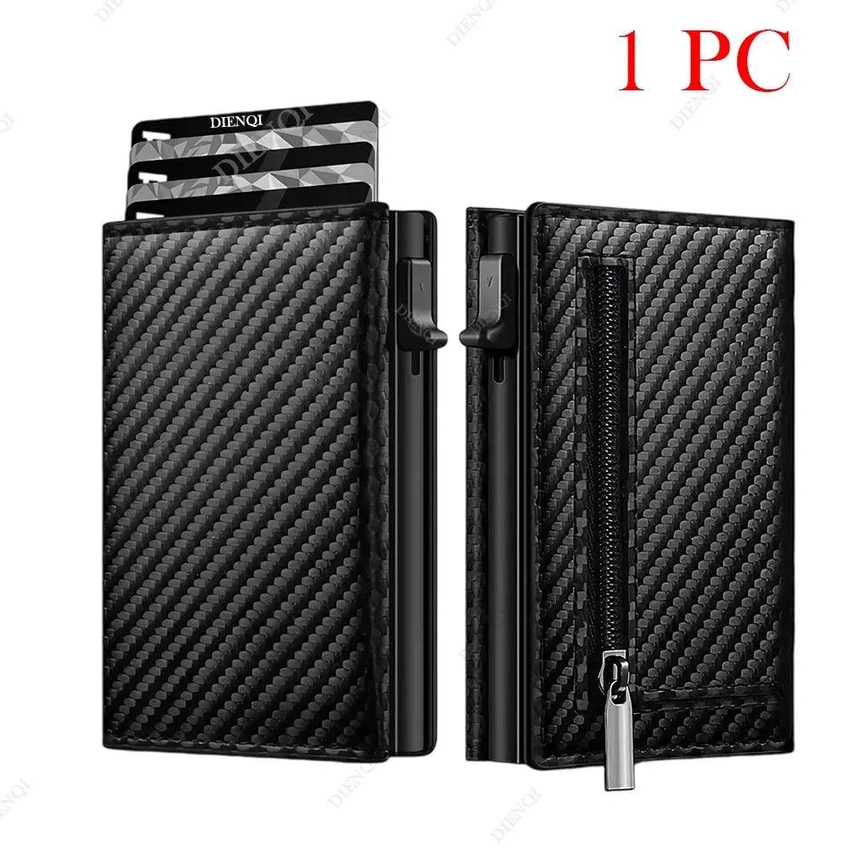 Rfid Credit Card Holder Money Bag Luxury Carbon Fiber Id Bank Cardholder Coin Purse Minimalist Wallet for Men Carteira Masculina