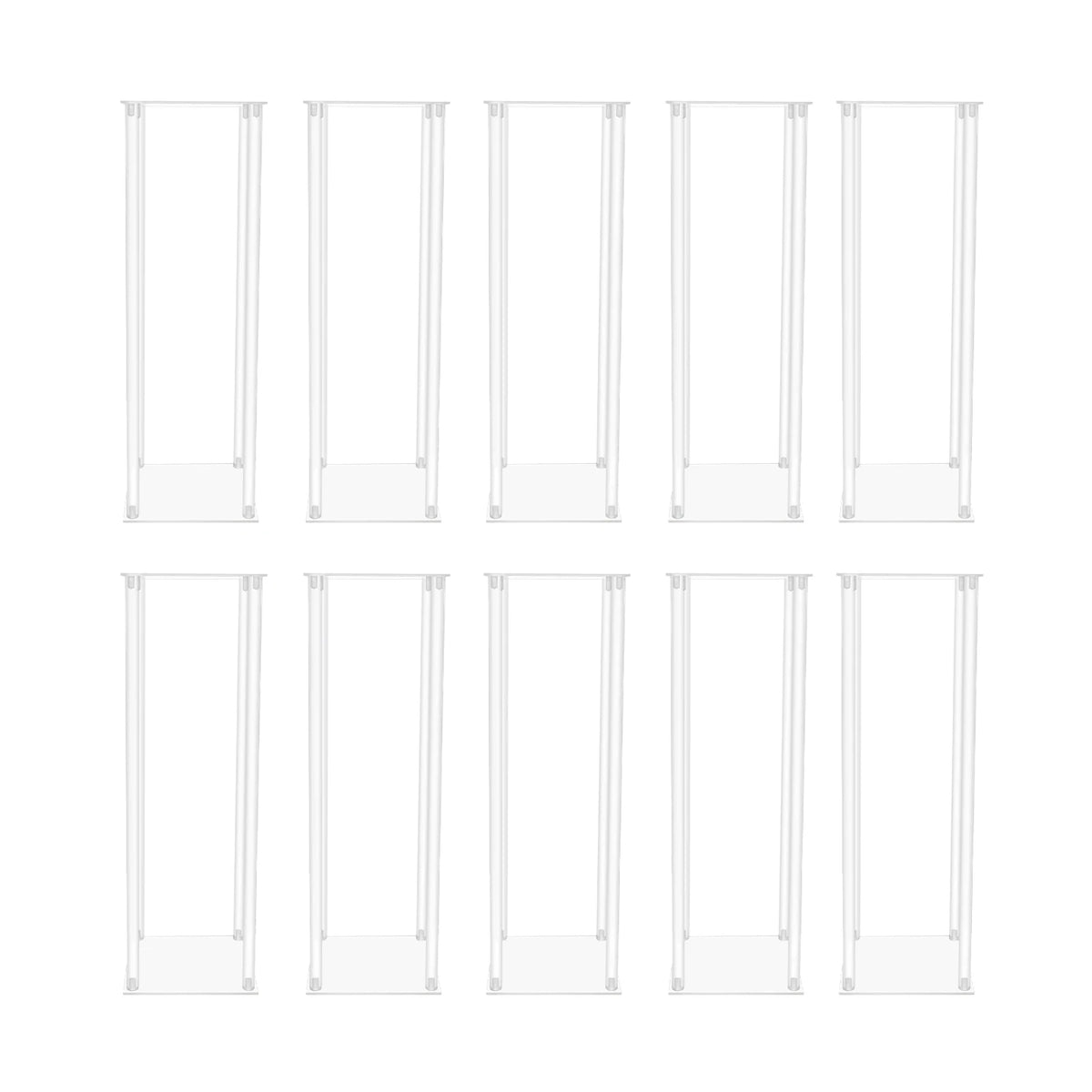 10Pcs Acrylic Vase Wedding Flower Stands Set, 23.6"H Clear Column Rack Geometric Display Stand for Home Party Wedding Decor