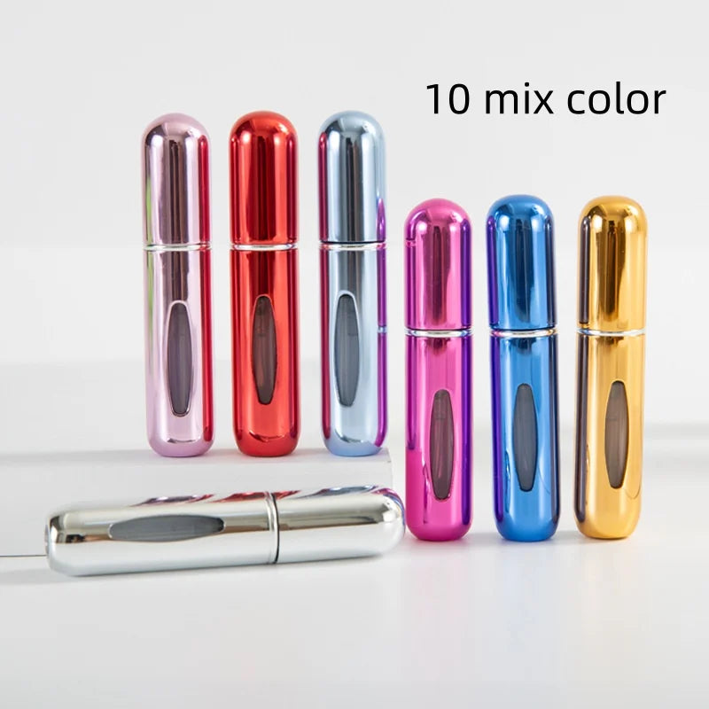 1/3/5/10pcs travel Leak portable mini perfume bottle with Bottom Fill Function aluminum refillable 5ml spray bottle
