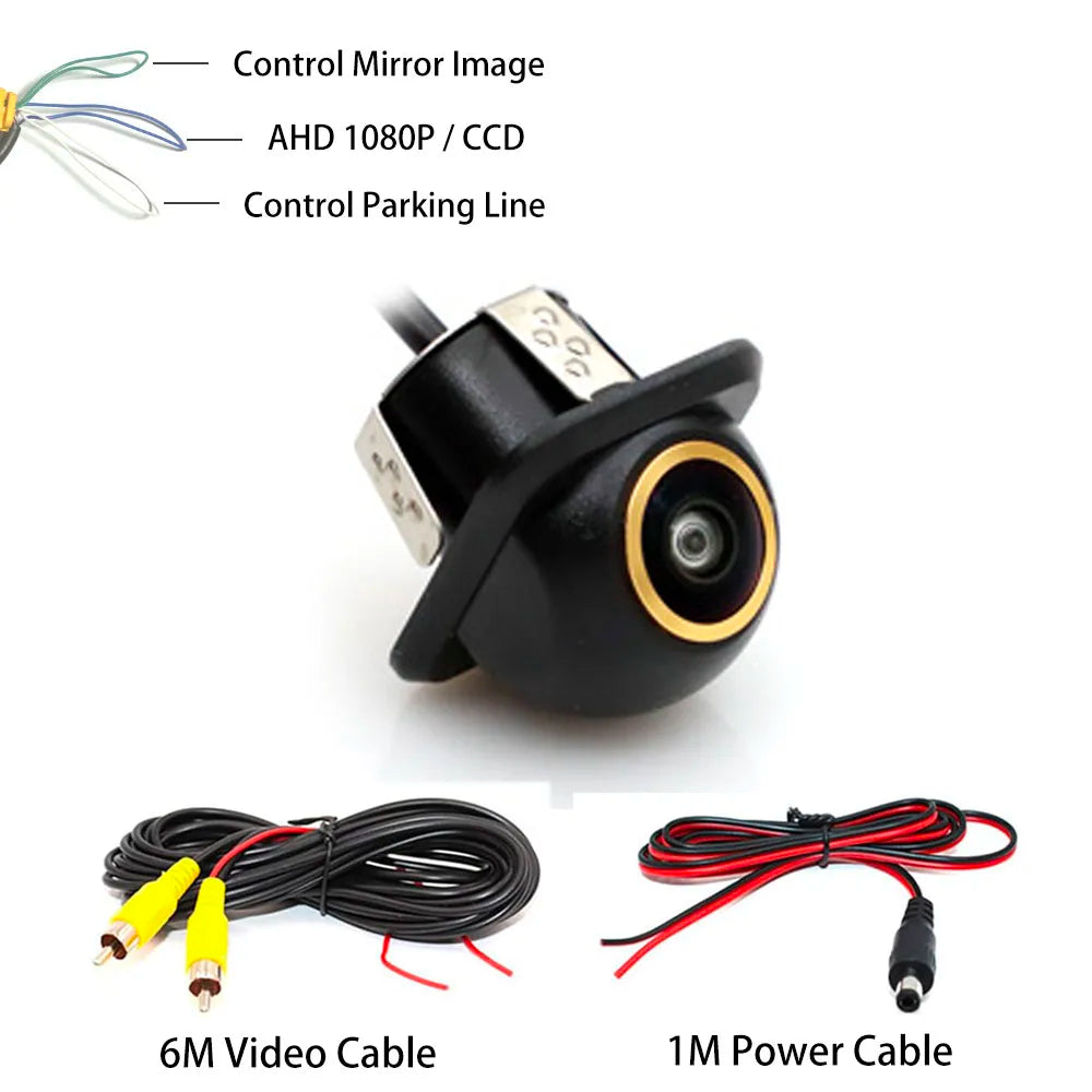 AHD 1080P Fisheye CCD Waterproof Wide View Angle Rear/Front View Back up Camera for HD Night Vision for Car Parking Assist