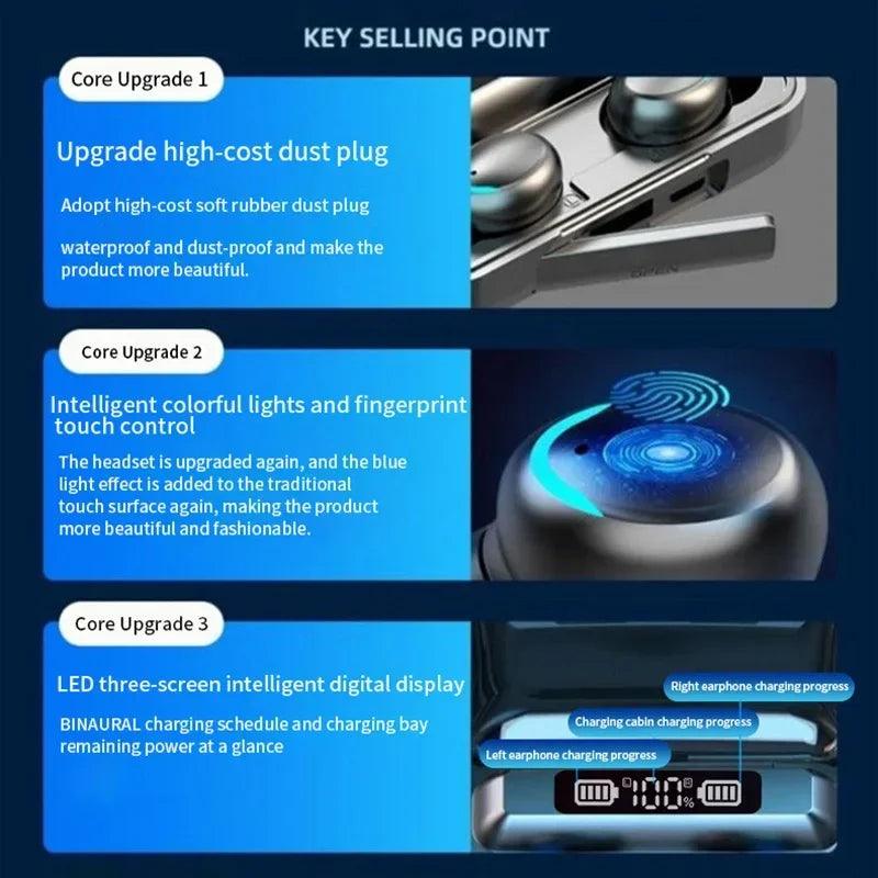 F9 Wireless Earphones LED Dislpaly Binaural TWS Wireless Bluetooth Headset Waterproof Noise Reduction Bluetooth Headphones