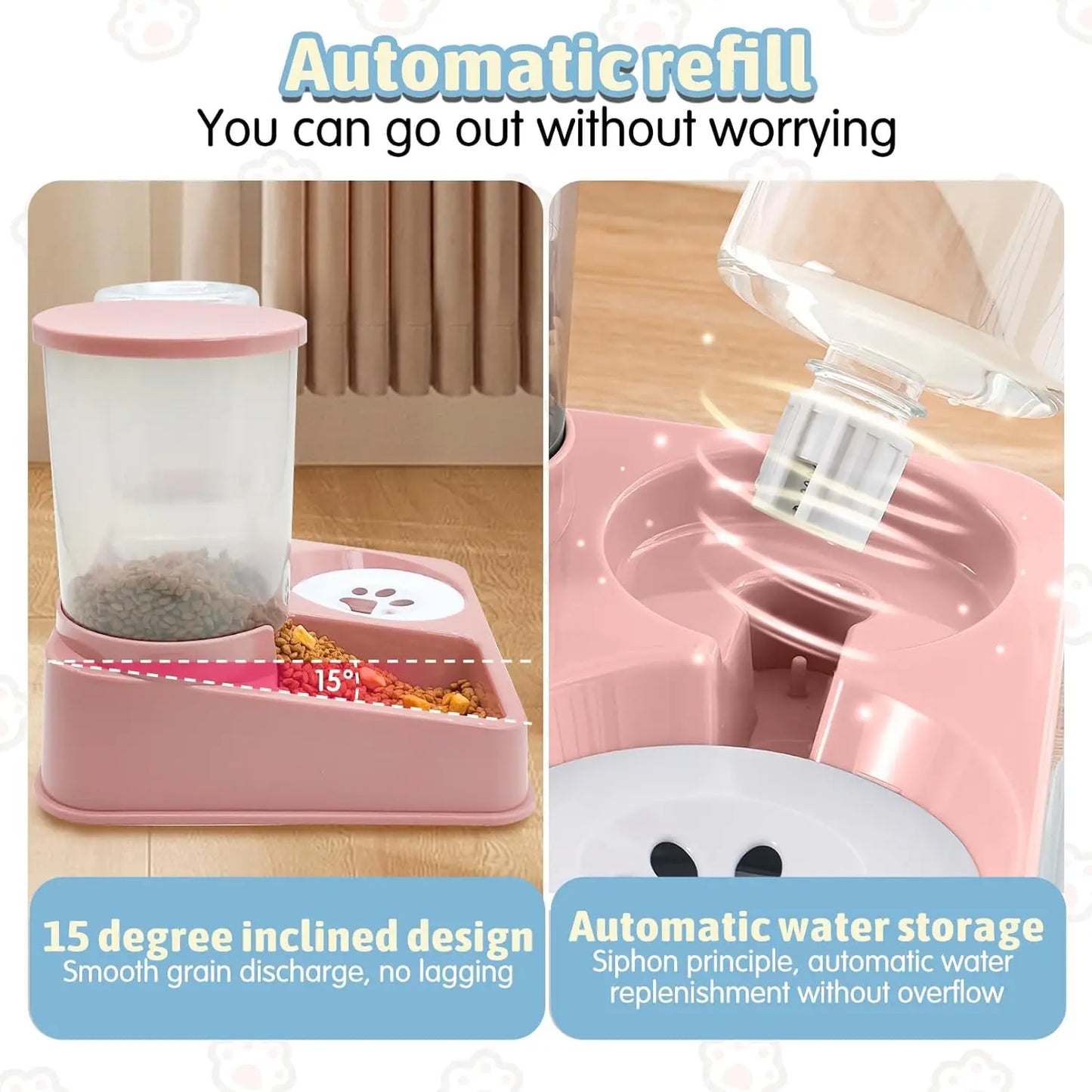 Automatic Cat Feeder Water Dispenser Set 2 In 1 - Urbizia
