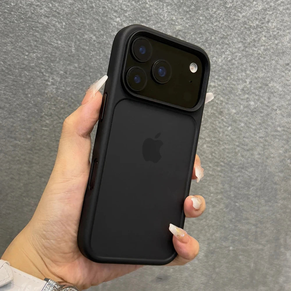Luxury New Metal Buttons Matte Transparent Phone Case For iPhone 17 Pro Max 17Pro 17 Air Skin Feel Shockproof Bumper Clear Cover