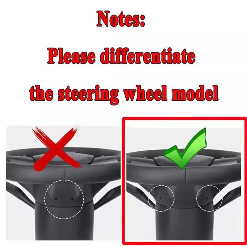 Heated Steering Wheel Perforated Leather Steering Wheel with Heating Function For Tesla Model 3 2017-2023 Model Y 2020-2024